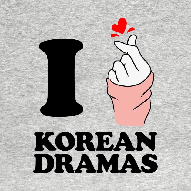 i love korean drama finger heart black by Typography Dose